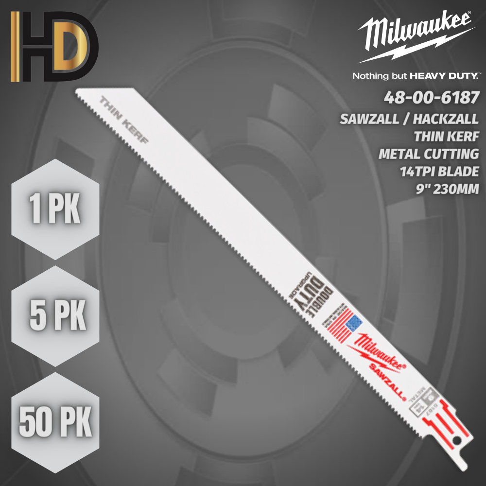 Milwaukee Sawzall Hackzall 14 TPI Blade / 9 Inch 230MM / Metal Sawzall