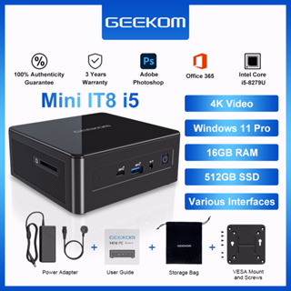  GEEKOM Mini PC, Intel i5-8279U, 16GB RAM, 512GB PCIe SSD,  Windows 11 Pro, 4K UHD Display, Dual WiFi, Gigabit Ethernet, VESA, Compact  : Electronics
