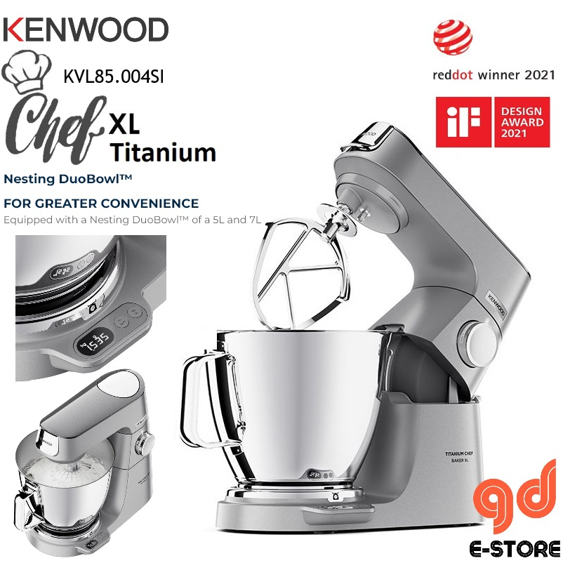 Kenwood KVL85.004SI Titanium Chef Baker XL (2 Bowls) 5L & 7L Stand