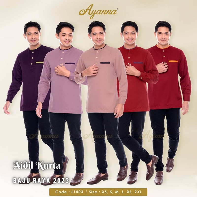 Aidil Kurta L1003 Kurta Raya Sedondon Baju Melayu Cekak Musang Kurta Dewasa Kurta Budak 8168