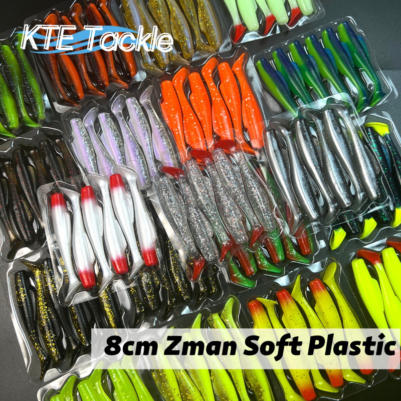 【KTE】 6pcs Zman Sp Soft Plastic 8cm Umpan Siakap Casting Lure Soft Lure