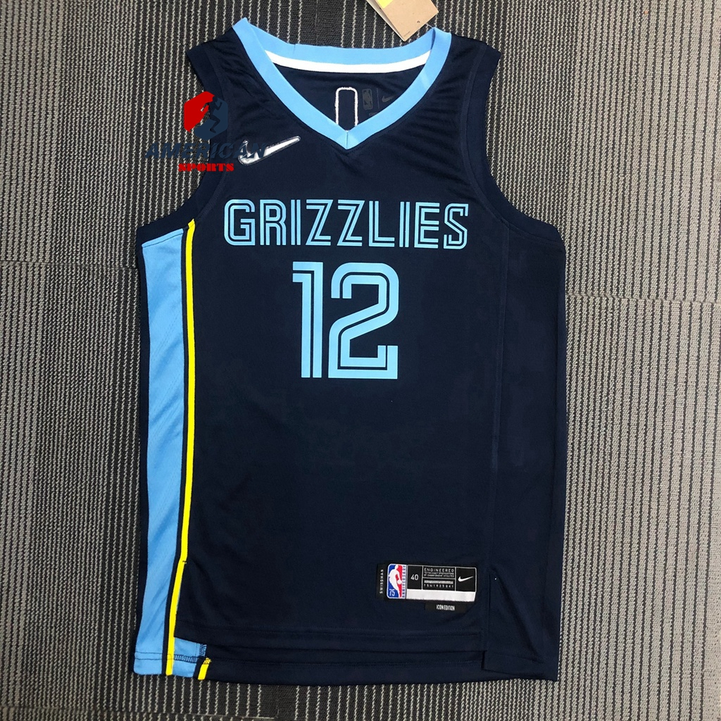 Men's NBA Jersey Memphis Grizzlies Ja Morant Dark Blue Basketball