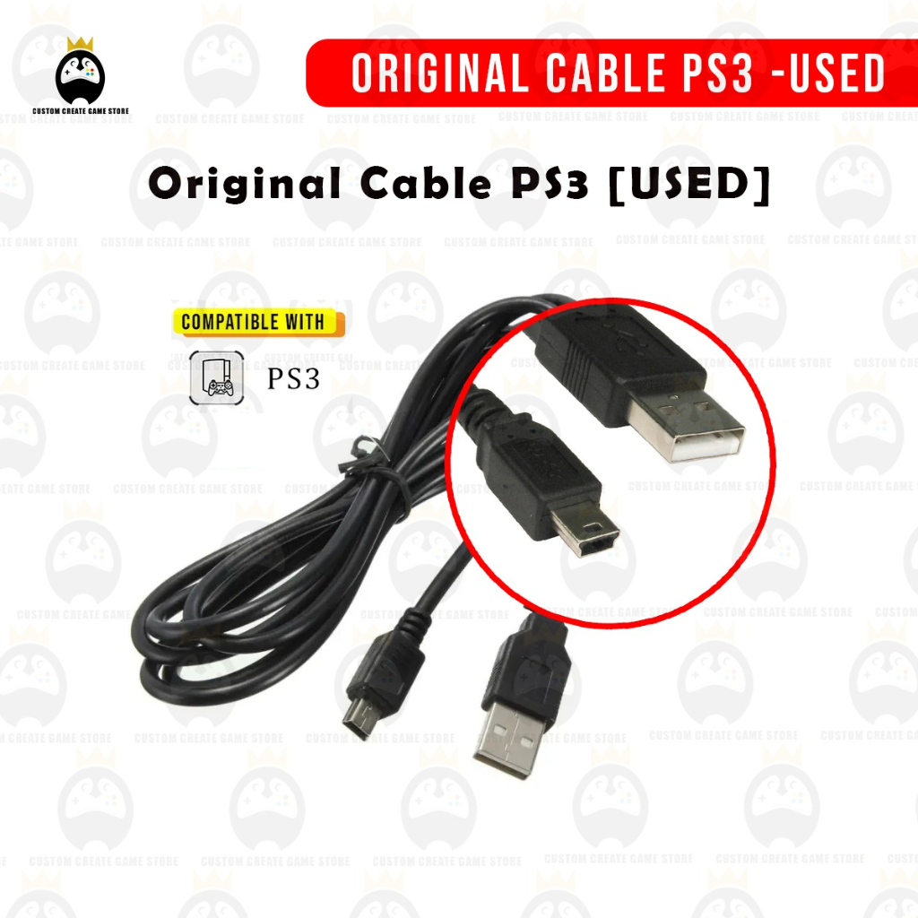 PS3 USB CABLE CHARING CABLE DATA CABLE [USED ORIGINAL FROM JAPAN ...