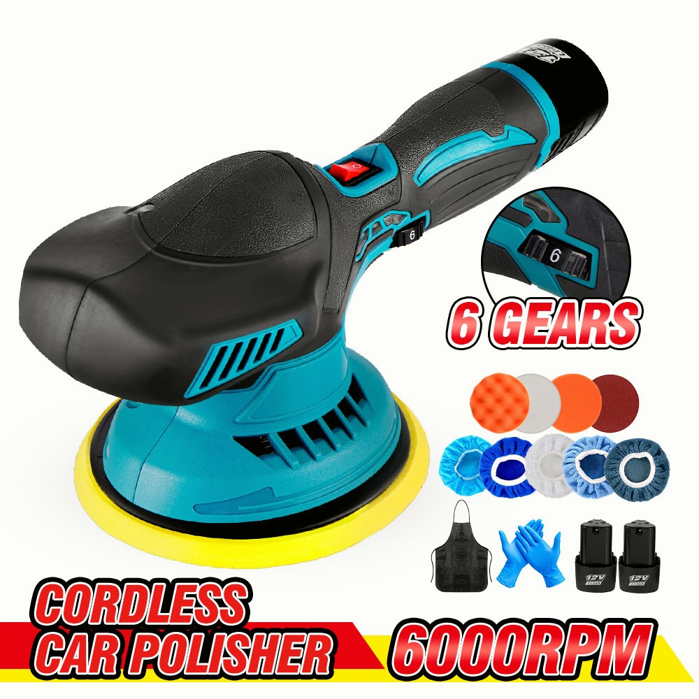 1.8m 12V Electric Wireless Car Polisher Waxer 6-Speed Adjustable ...