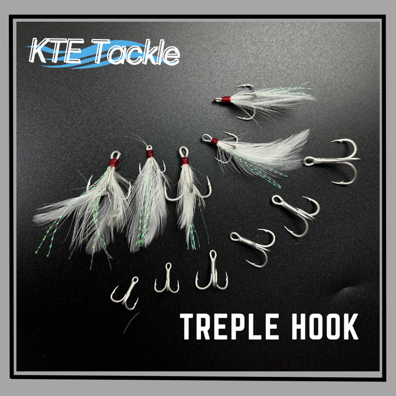 【KTE】 3X TRIPLE HOOK / BULU AYAM MATA TIGA BULU FLASH / TREBLE HOOK