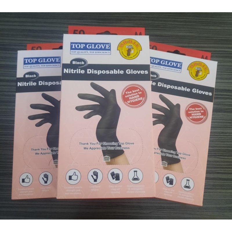 Top Glove Nitrile Disposable Gloves M sizes 50 gloves Shopee Malaysia