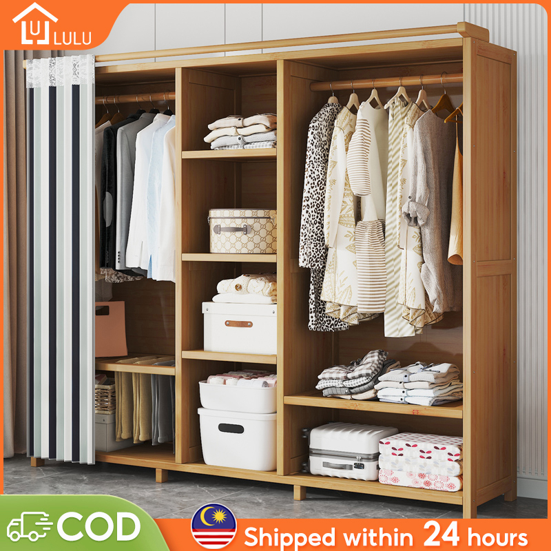 MultiFunction Coat Rack with door Wardrobe Coat Rack Almari Baju Almari Pakaian with