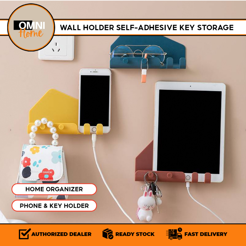 Sweet Home Design | Wall Holder Phone Tablet Self-Adhesive Key Storage ...