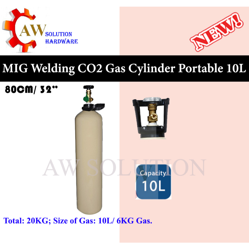 MIG Welding CO2/ARGON Gas Cylinder Portable 10L For MIG Welding Machine ...