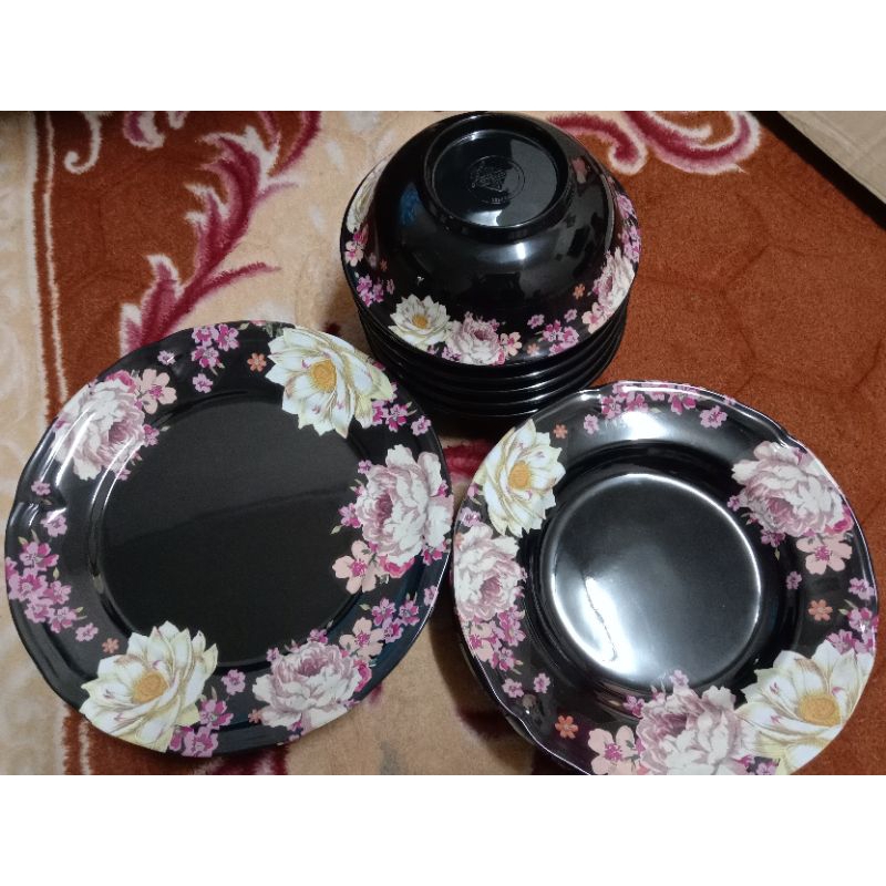 🔥 💯MELAMINE🔥 BUNGA GIANORA 💥 SET PINGGAN MANGKUK💝+FREE GIFT🎁 | Shopee ...