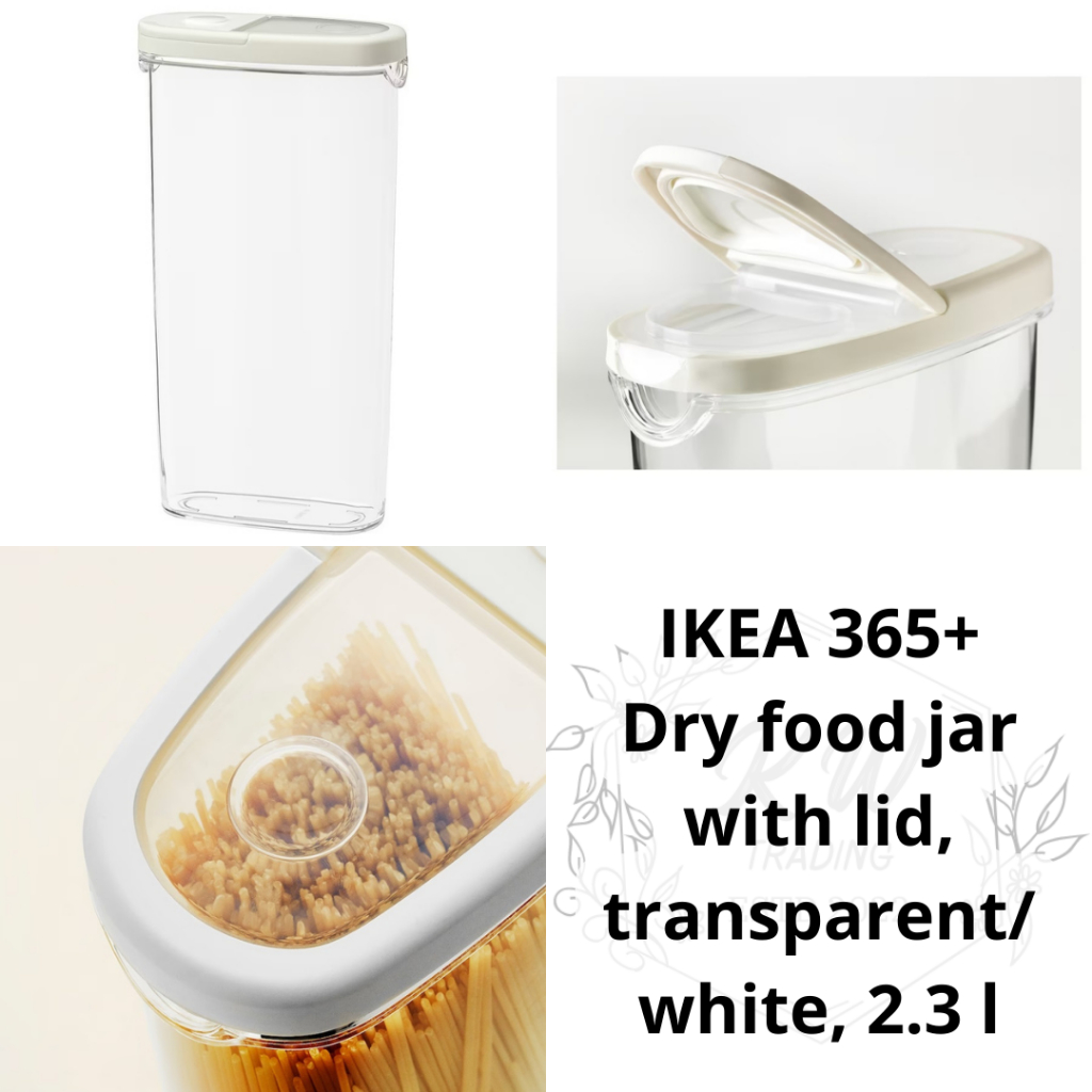 IKEA 365+ Dry food jar with lid, Transparent White, l - Main Image