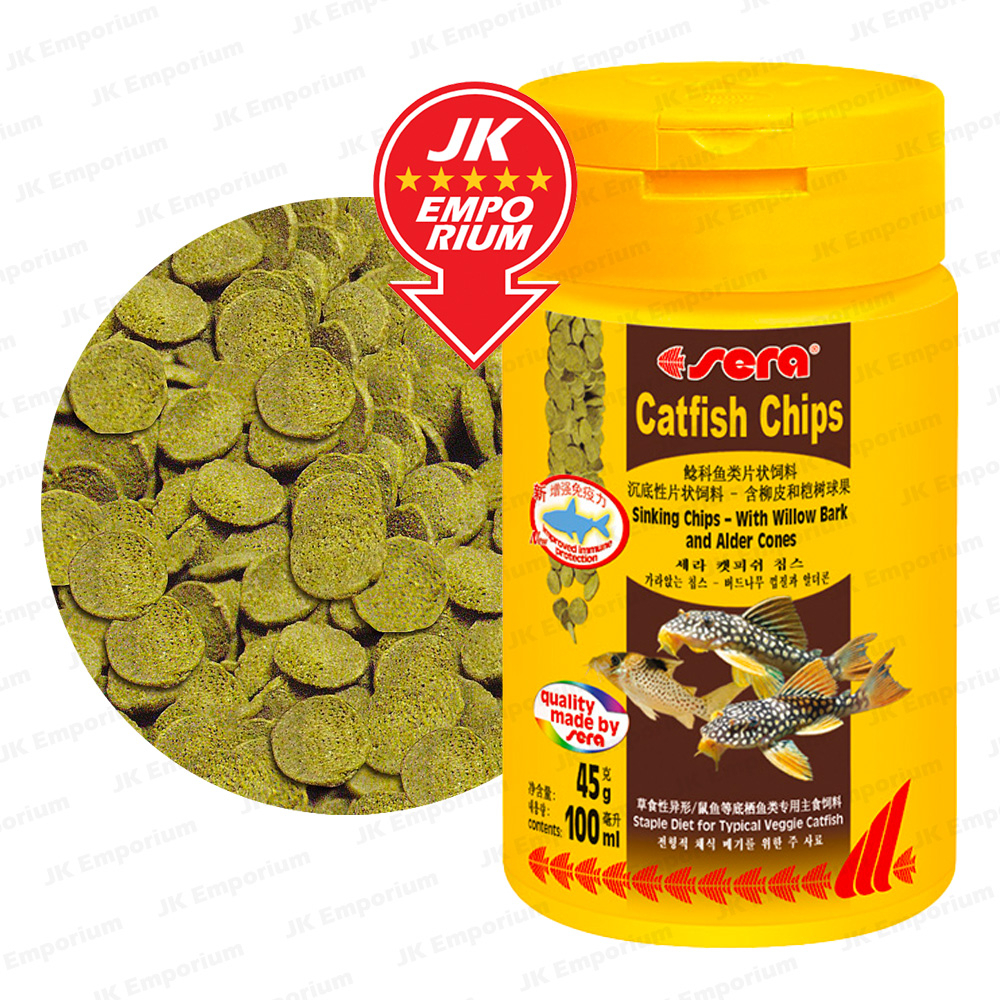 Sera Catfish Chips Sinking Fish Food With Willow Bark Alder Cones Pleco Cory Corydoras Bandaraya