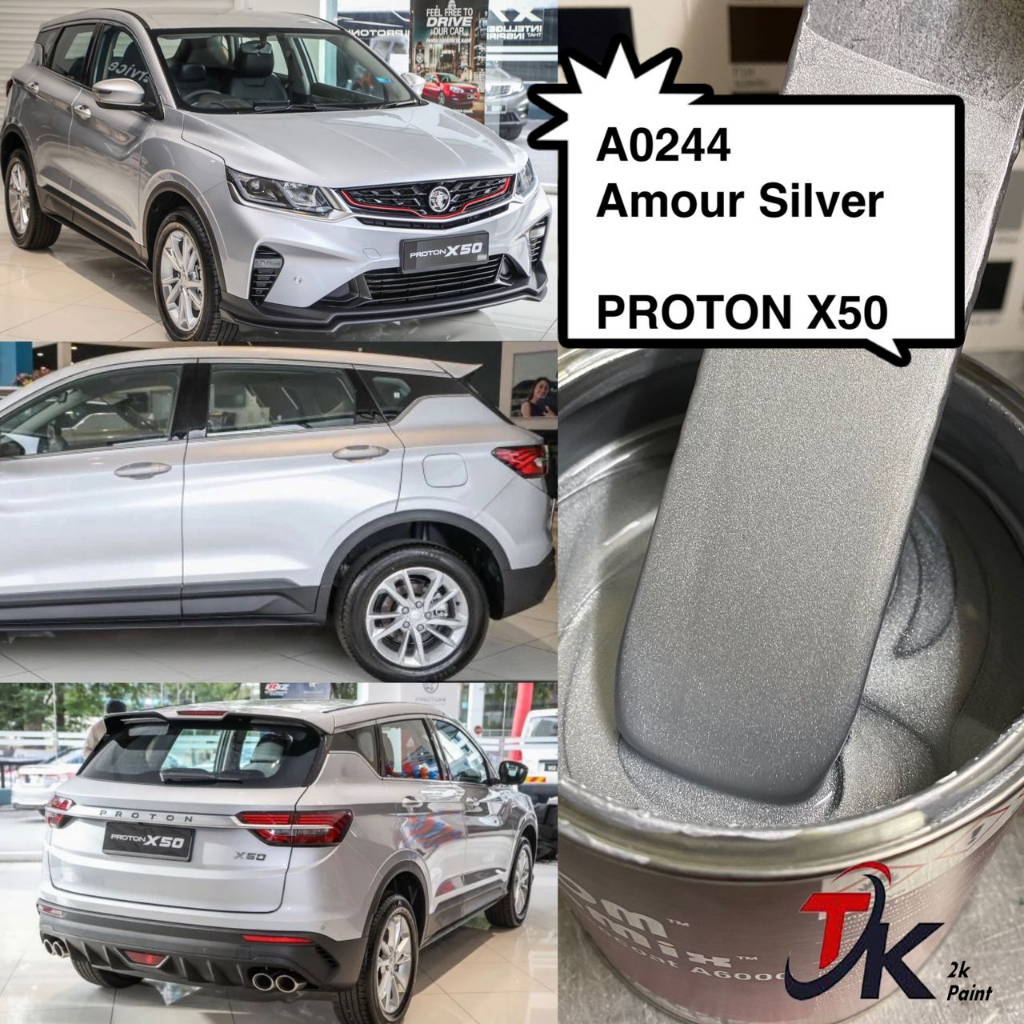 A0244 Amour Silver PROTON X50 2K PAINT/FAST DRY/CAR PAINT/CAT