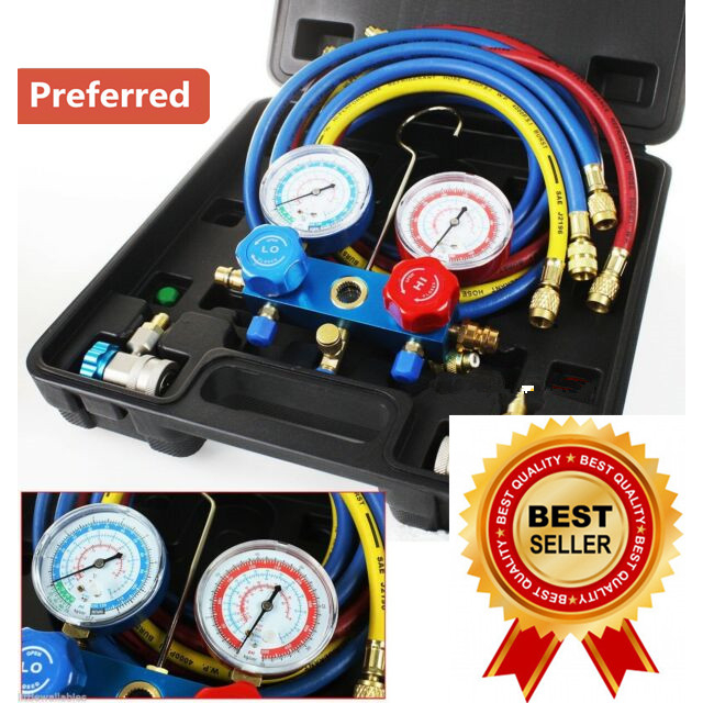 Refrigerant Gas Meter Diagnostic Service Aircond Car pressure Manifold