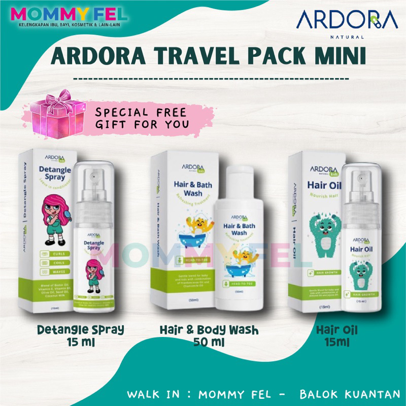 ARDORA TRAVEL PACK MINI PACK / ARDORA HAIR OIL / ARDORA HAIR & BATH