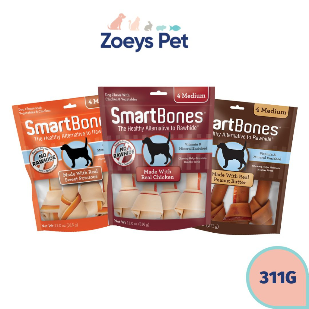 Smartbones Medium 4 Sticks Dog Treat 311g (Sweet Potato/ Peanut Butter