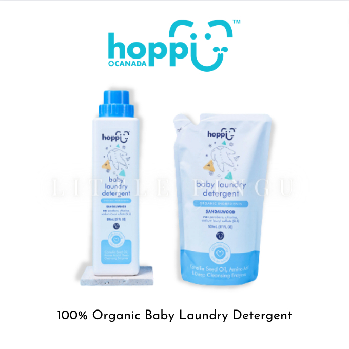 Hoppi 100 Organic Baby Laundry Detergent (800ml Bottle / 500ml Refill