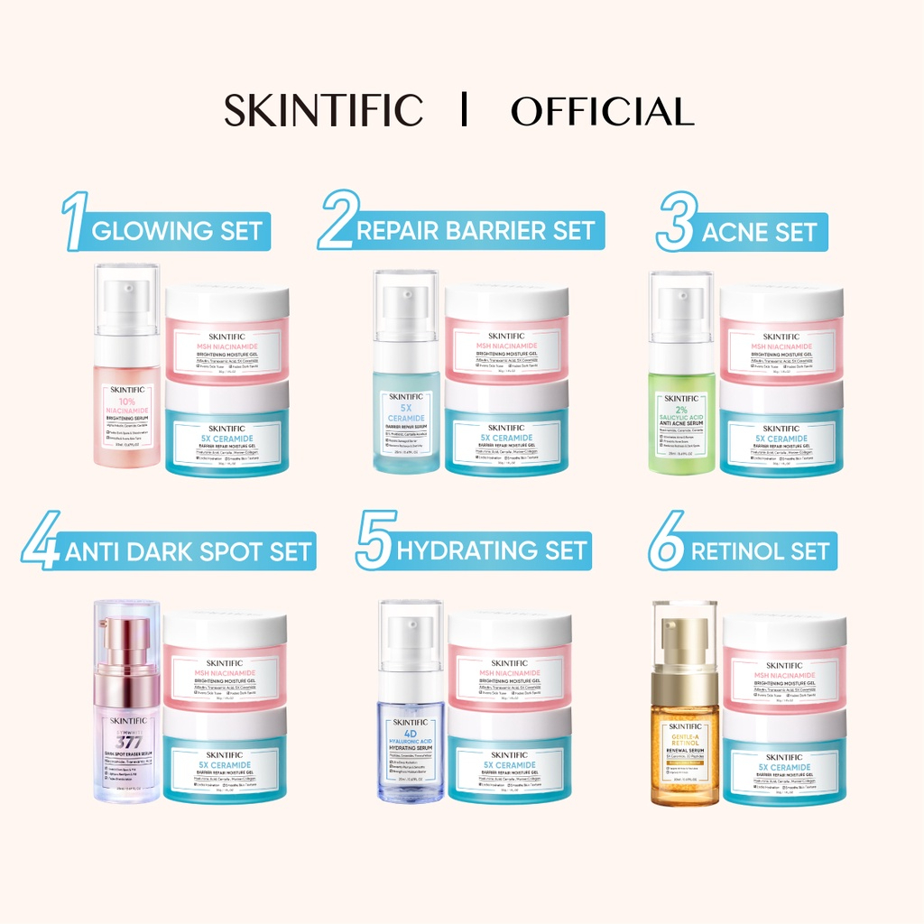 SKINTIFIC 3pcs Glowing Paket Skincare with MSH Niacinamide 5X Ceramide ...