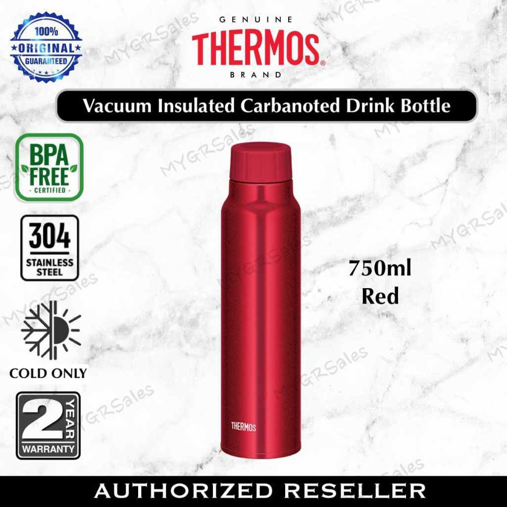 Thermos vacuum insulated stainless store steel carbonated beverage bottle