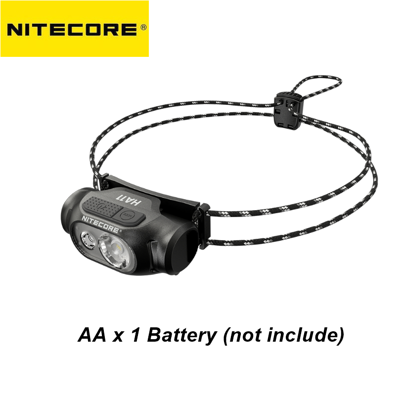 Nitecore HA11 Ultra Lightweight AA Headlamp - 240 Lumens Dual Beam With Red Light For Outdoor Activities