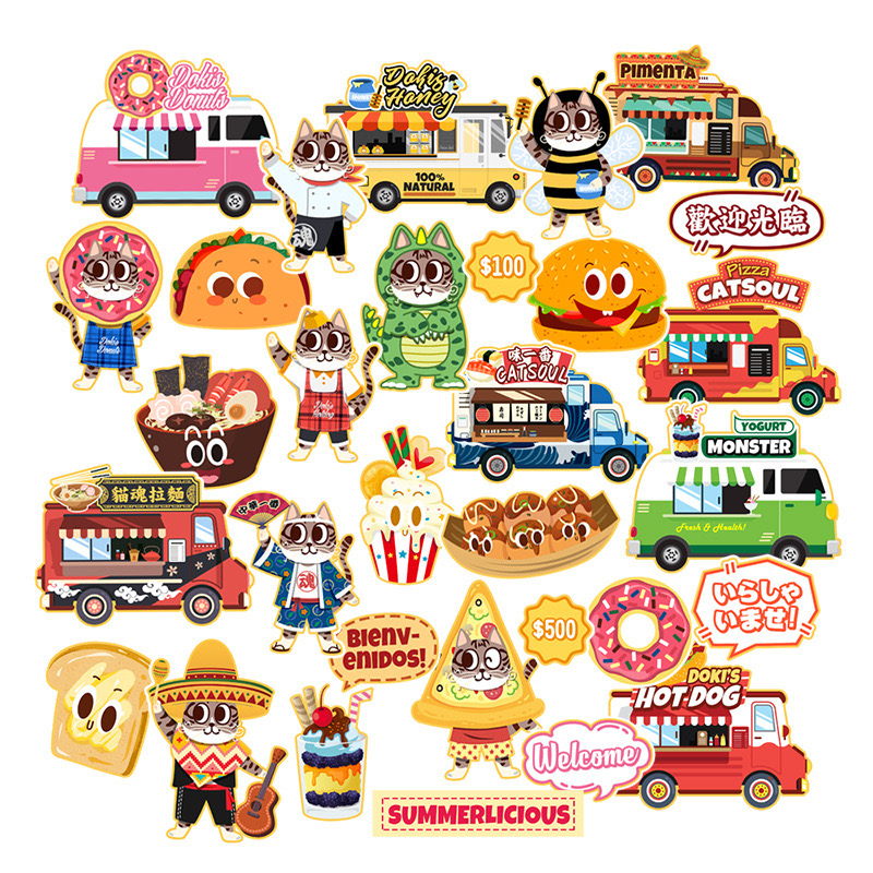 (PREMIUM DESIGNER STICKER) 31pcs CAT SOUL SUMMERLICIOUS Vinyl Decal ...
