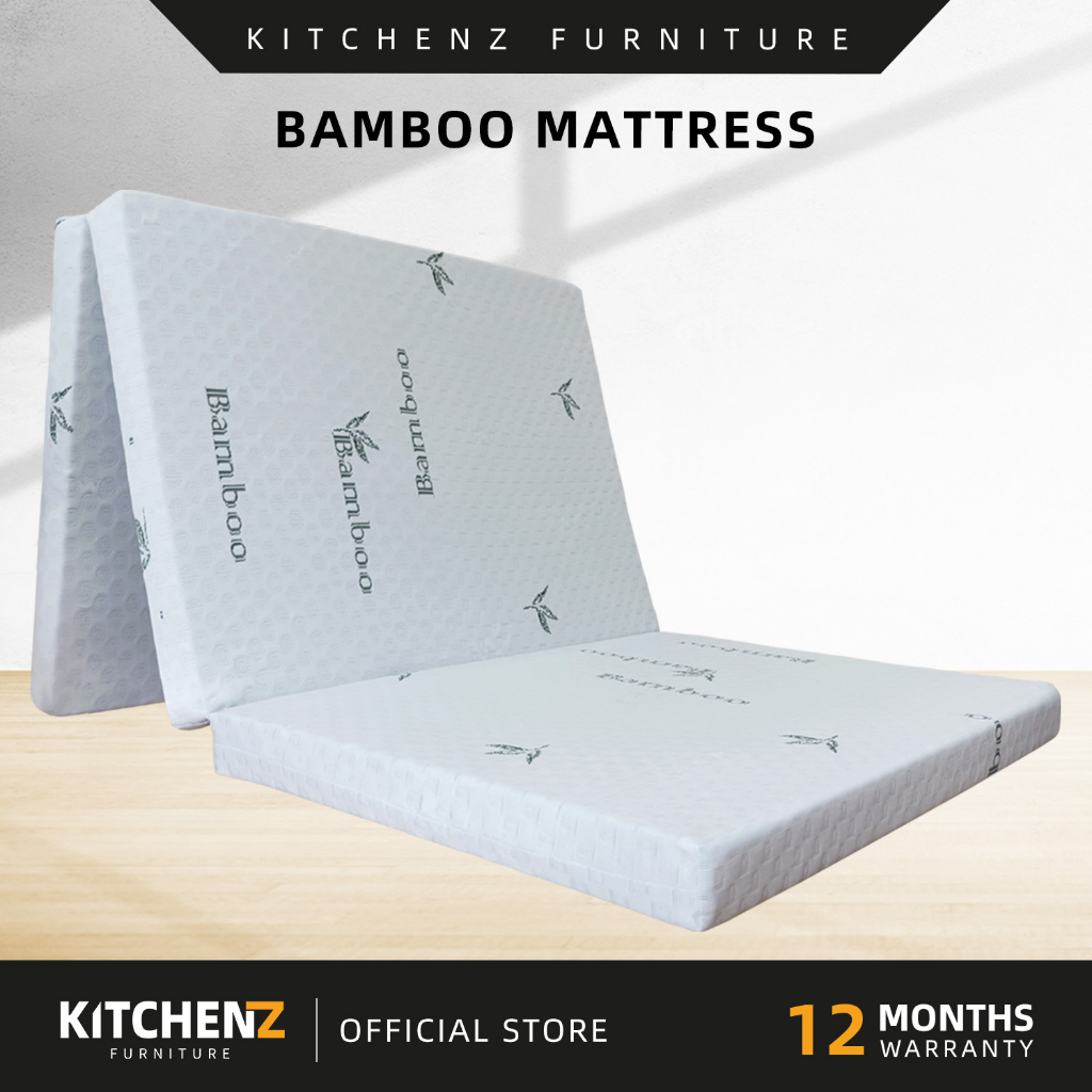 Kitchenz Sabah Latex Feel Foldable AntiStatic Bamboo Foam Mattress