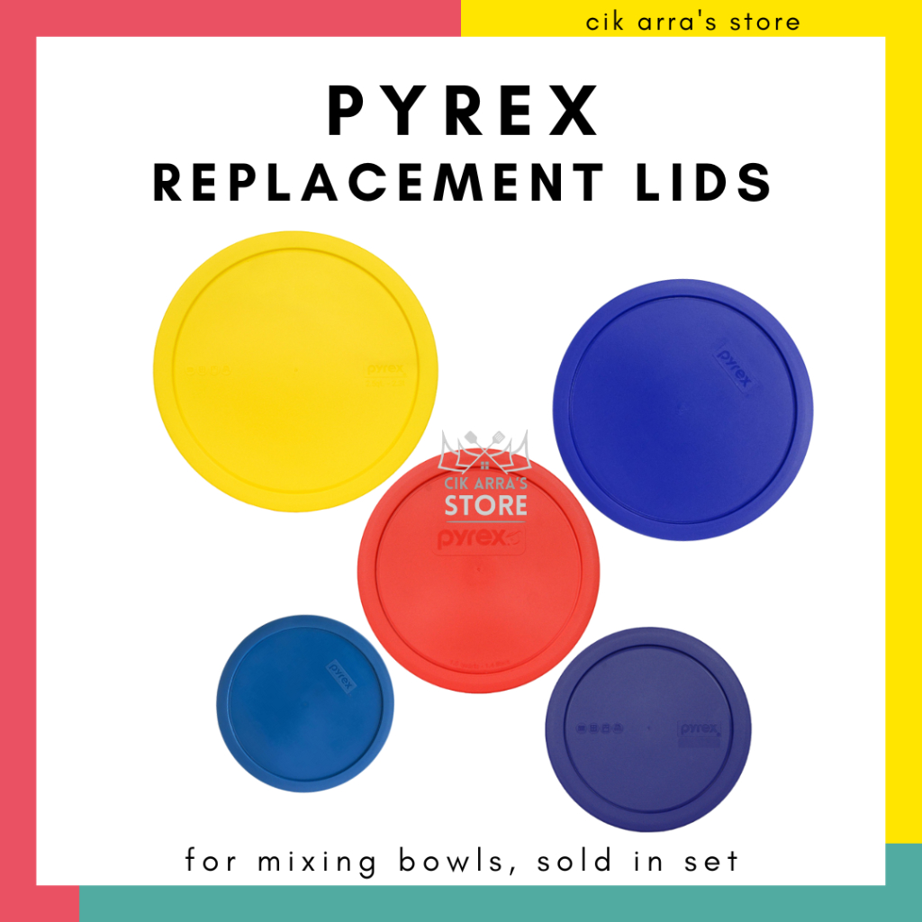 Pyrex Replacement Plastic Lids for Mixing Bowls (Sold in Set, Mixing