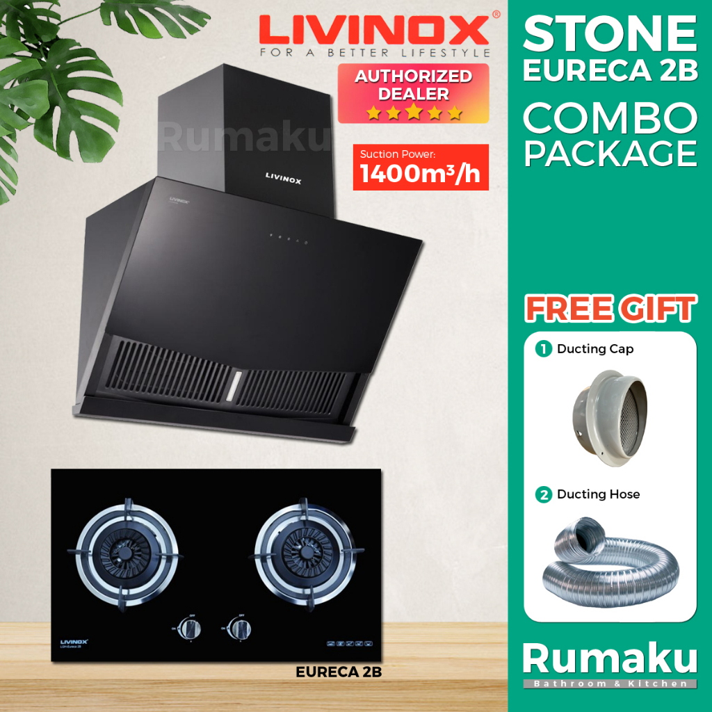LIVINOX LCHSTONE90BL Chimney Cooker Hood Kitchen Hood Kitchen