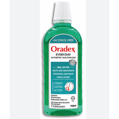 ORADEX EVERYDAY ANTISEPTIC MOUTHWASH 750ML (EXP:19/01/2025) | Shopee ...