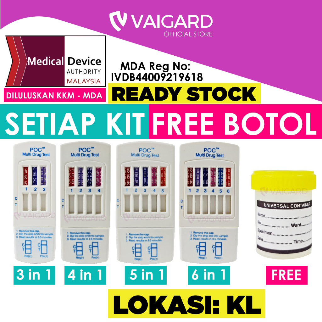 Drug Urine Test Kit Urin Test Kit Untuk Menguji Dadah ( Jenama AHP