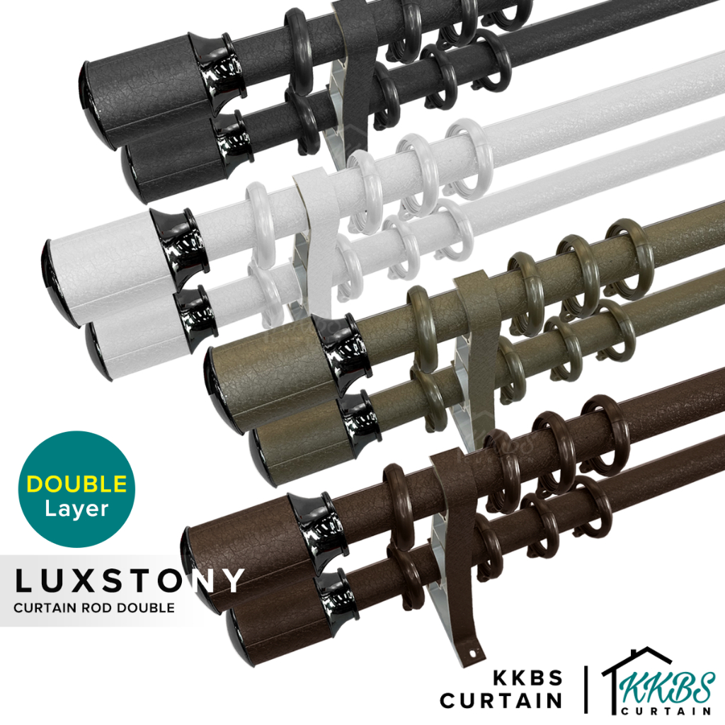 KKBS CURTAIN Luxstony Rod Langsir/Kayu Langsir Aluminium Alloy Double