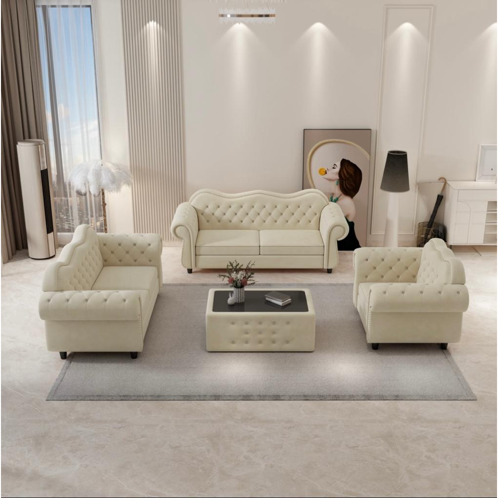 Everland Sofa Chester Chesterfield Kerusi Sofa Diamond Button Sofa Set