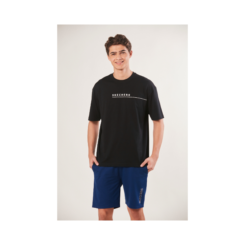 SKECHERS Loose Fit Graphic Tees Black Shopee Malaysia