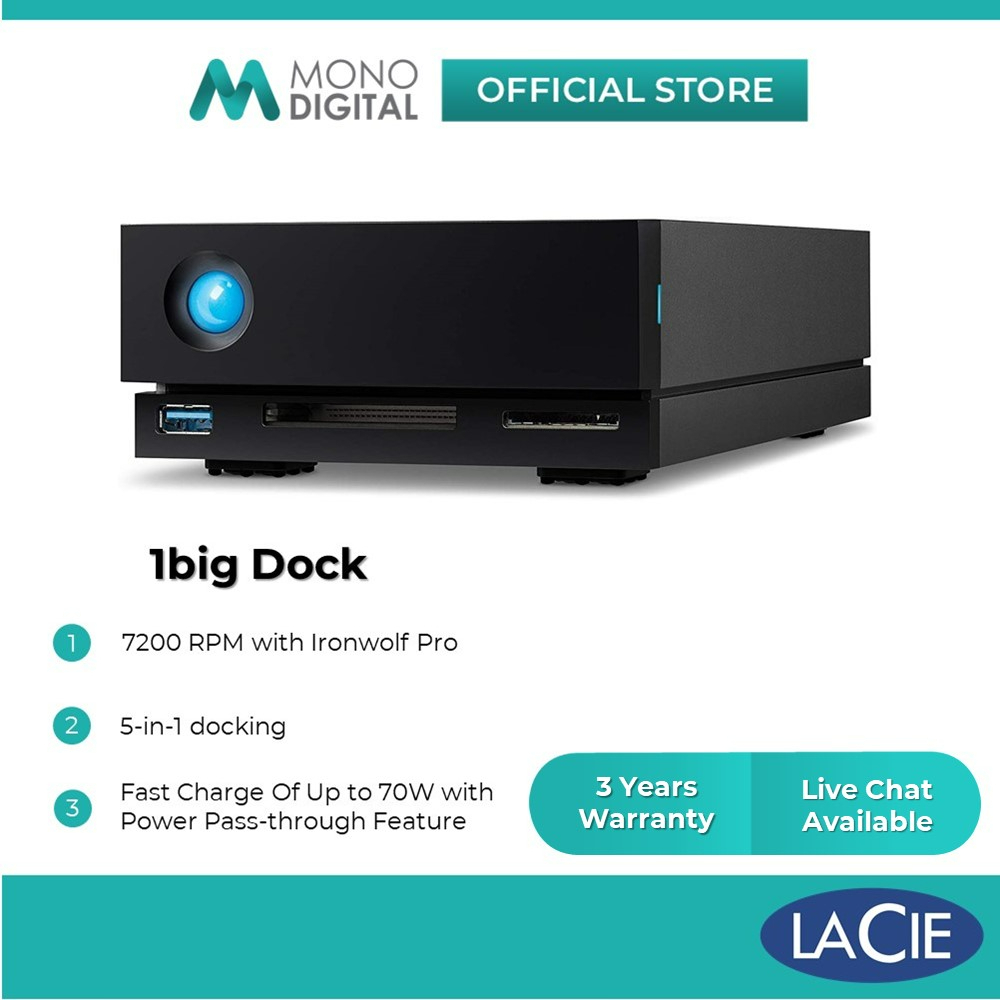 Seagate Lacie 1Big Dock Thunderbolt 3 7200 RPM with Ironwolf Pro