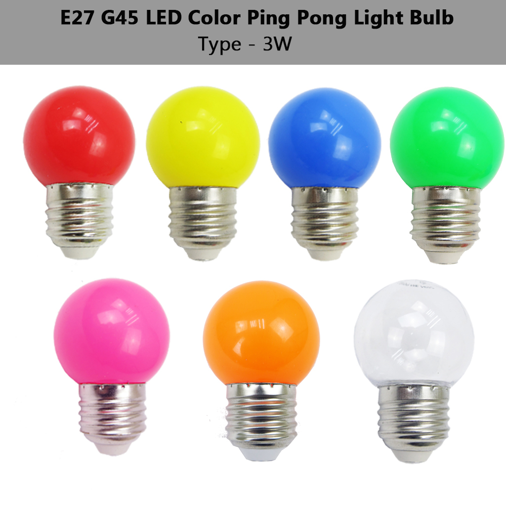 3H B22/E27 [3W/5W/10W] G40/G45/A60 LED/Incandescent Filament Colour Ping Pong Bulb Lamp Bulb For