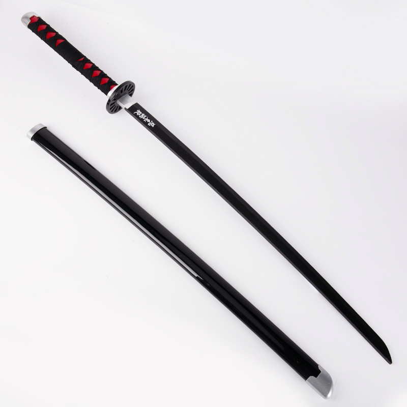 Local Demon Slayer Wooden Sword 104CM Bokken Tanjiro Zenitsu Giyu Pedang Katana Samurai Japanese Ken