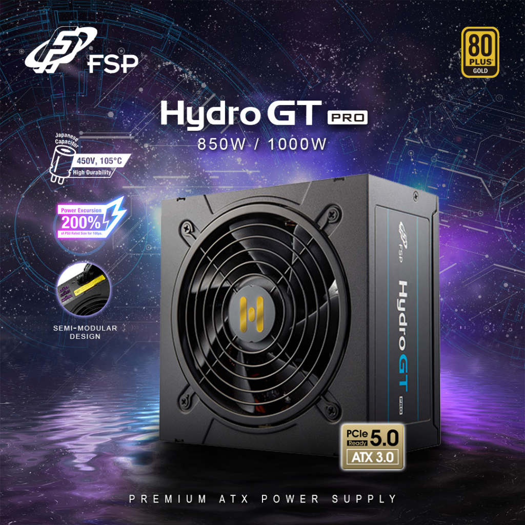 FSP Hydro GT PRO ATX3.0 (PCIe5.0) 80+ Gold Semi Modular Power