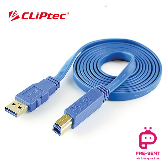 (Stock Clearance) CLiPtec Slim Flat USB 3.0 AM To BM Cable 1.5 M OCC120 ...
