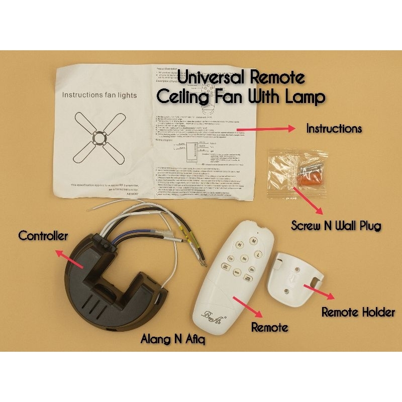 Ready Stock! Alpha, Cosa, Sapphire, Rubine. Universal Ceiling Fan AC ...