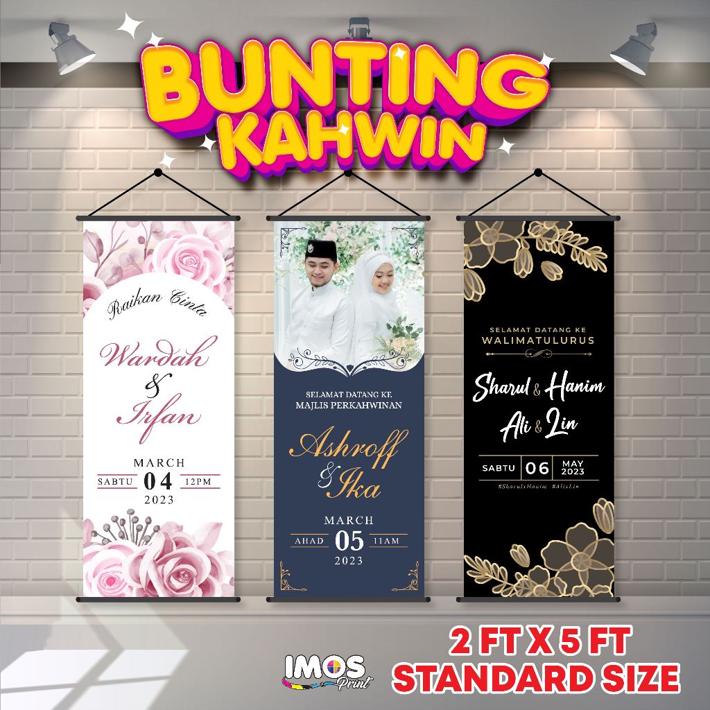 Bunting Kahwin 2' x 5' - Majlis Kahwin - Paip PVC with Tali MURAH ...