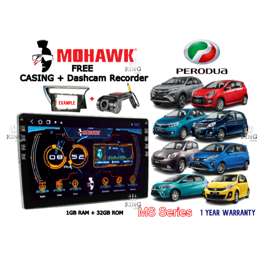 MOHAWK FREE Casing + DASHCAM Recorder MS Series Car Android Player QLED