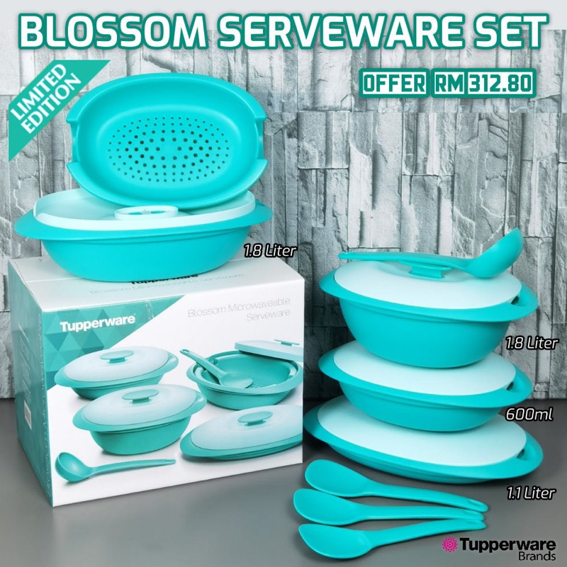 TUPPERWARE Blossom Serveware set (4pcs) Shopee Malaysia