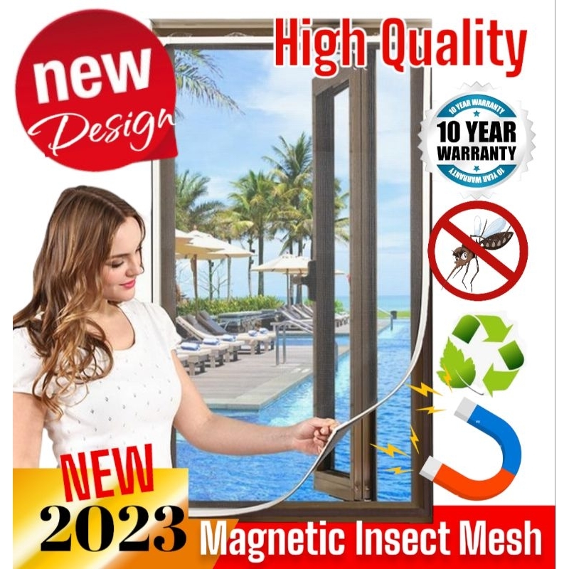 Magnetic Door Screen 150x240cm Insect Protection Door No Opening Mesh Fly Curtain Automatic Closing For Kitchen Bedroom Air Conditioner Room, Brown - View #9