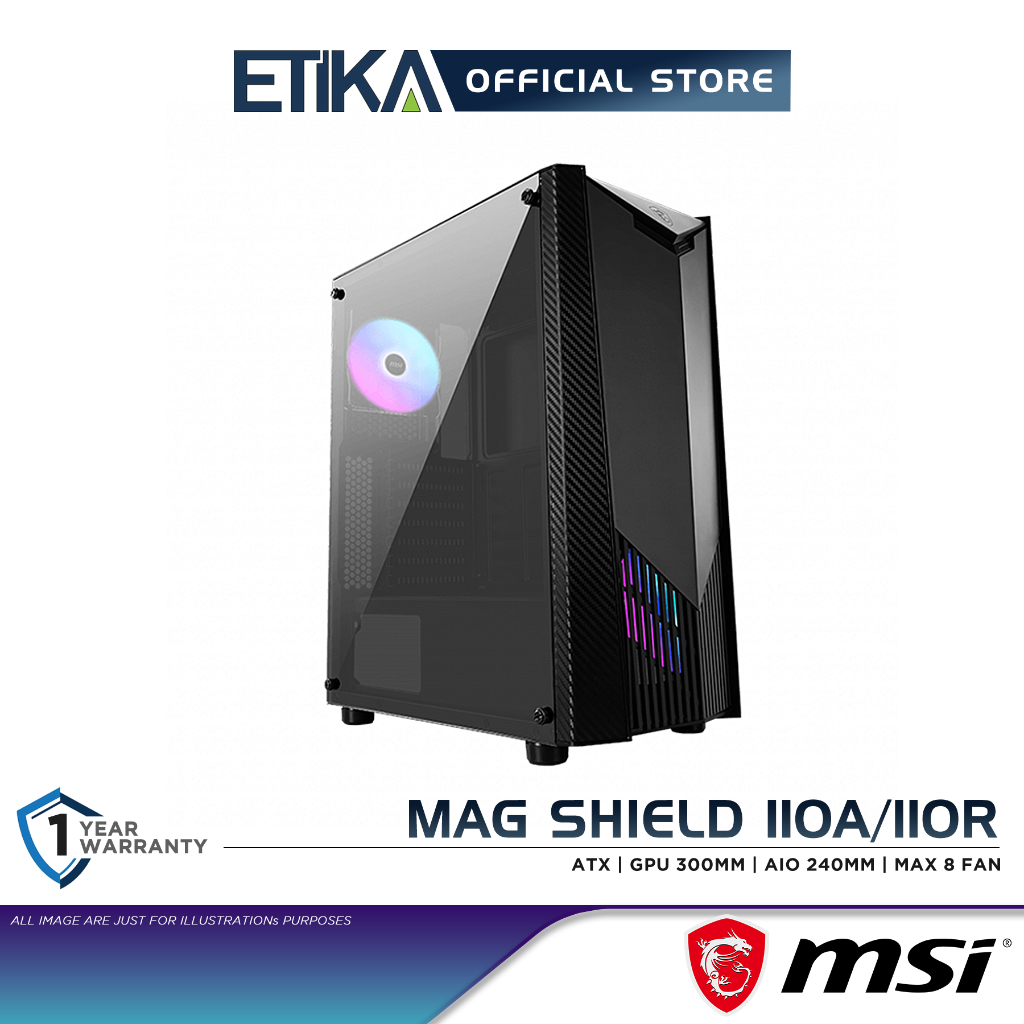 MSI MAG Shield 110A (RGB) | 110R (ARGB) | ATX Tempered Glass Gaming ...