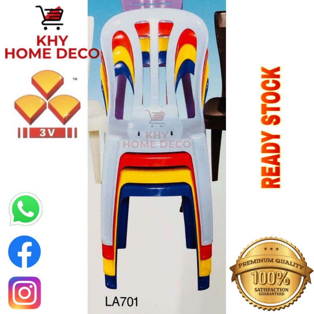 3V LA701 Plastic chair/Restaurant Kopitiam Dining Office Meeting Chair