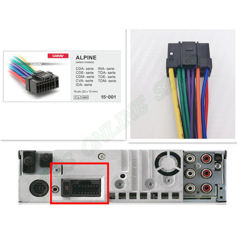 ALPINE 16PIN WIRE HARNESS RADIO Car Stereo Receiver CONNECTOR CABLE