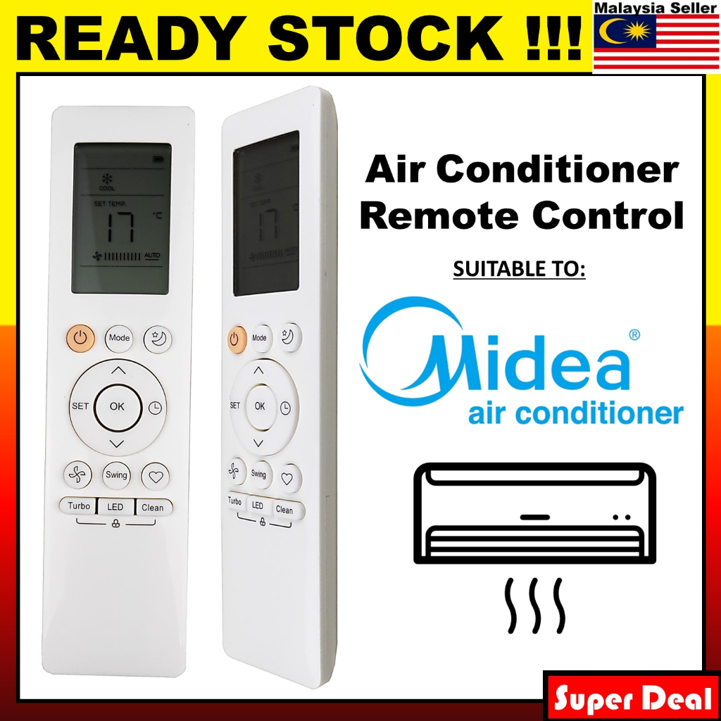 MIDEA Air Cond Aircon Aircond Remote Control Replacement (RG10B