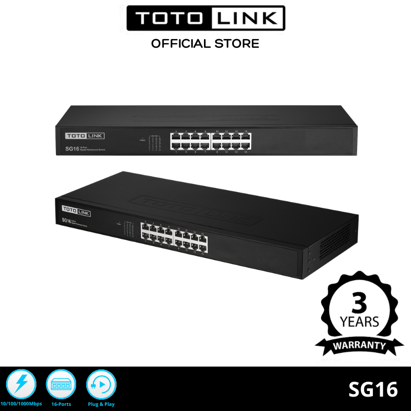 Totolink SG16 16-Port Gigabit Unmanaged Switch | Shopee Malaysia