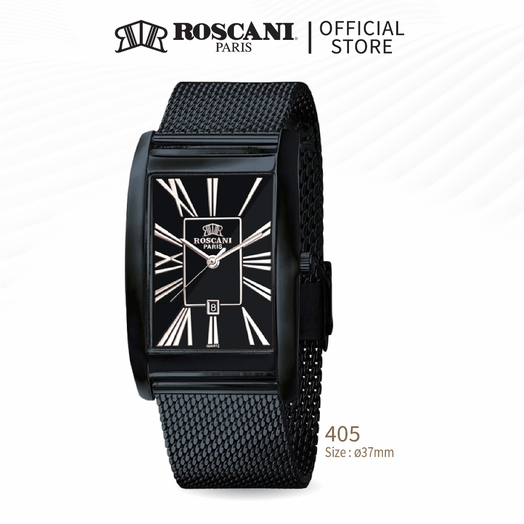 Roscani Ryan 405 Mesh Men Watch - Curved Crystal | Stainless Steel ...