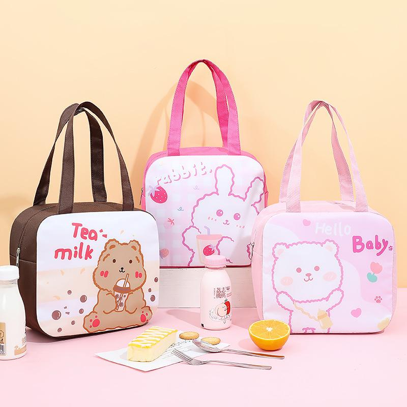 Ready Stock Creative Cartoon Cute Thermal Lunch Bag Outdoor Food